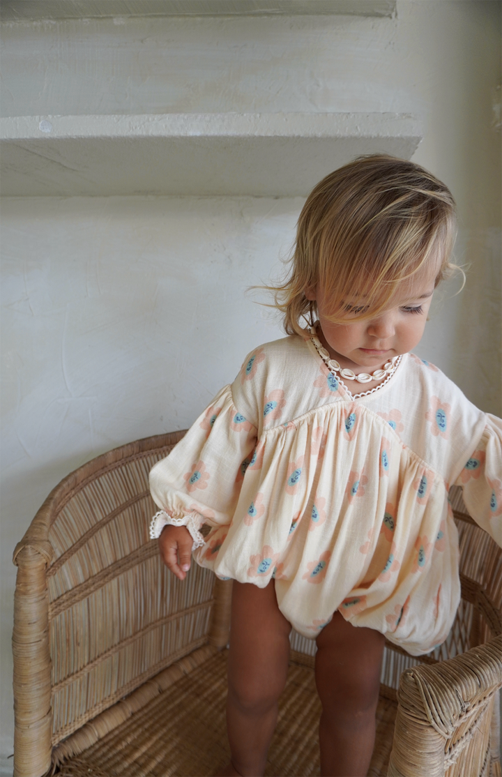 NOELLE ROMPER - PEACHY BLOOMS