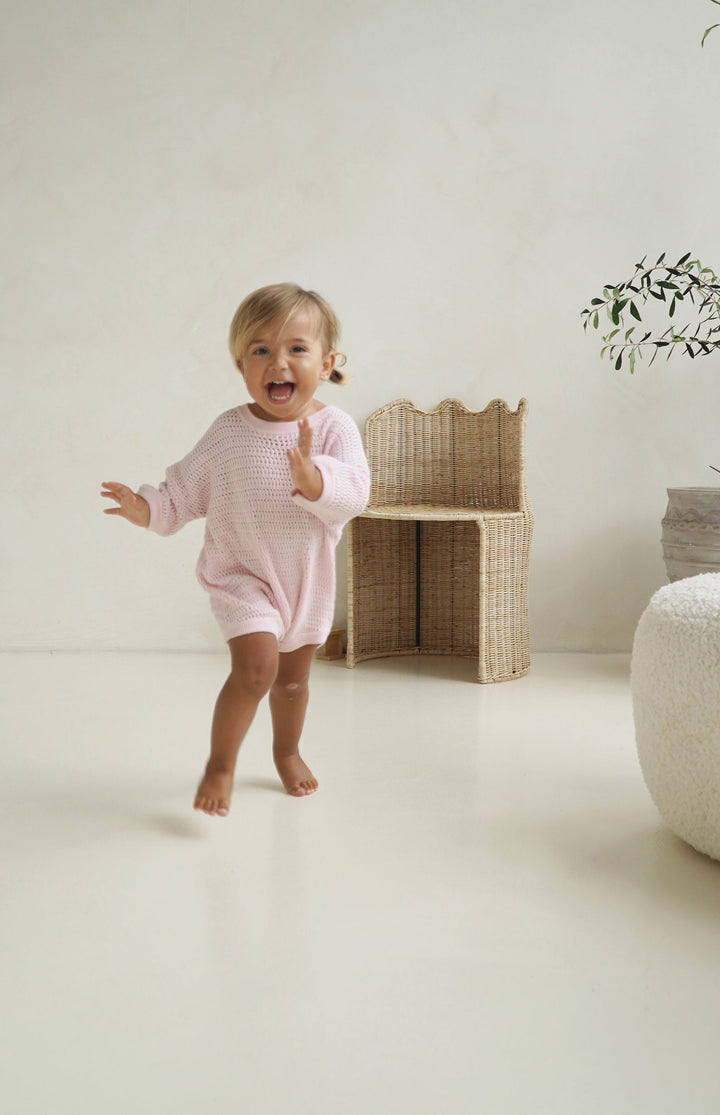 AVA CROCHET ROMPER - PINK