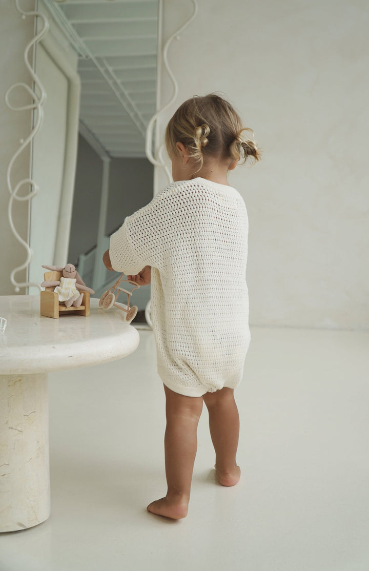 AVA CROCHET ROMPER - CREAM