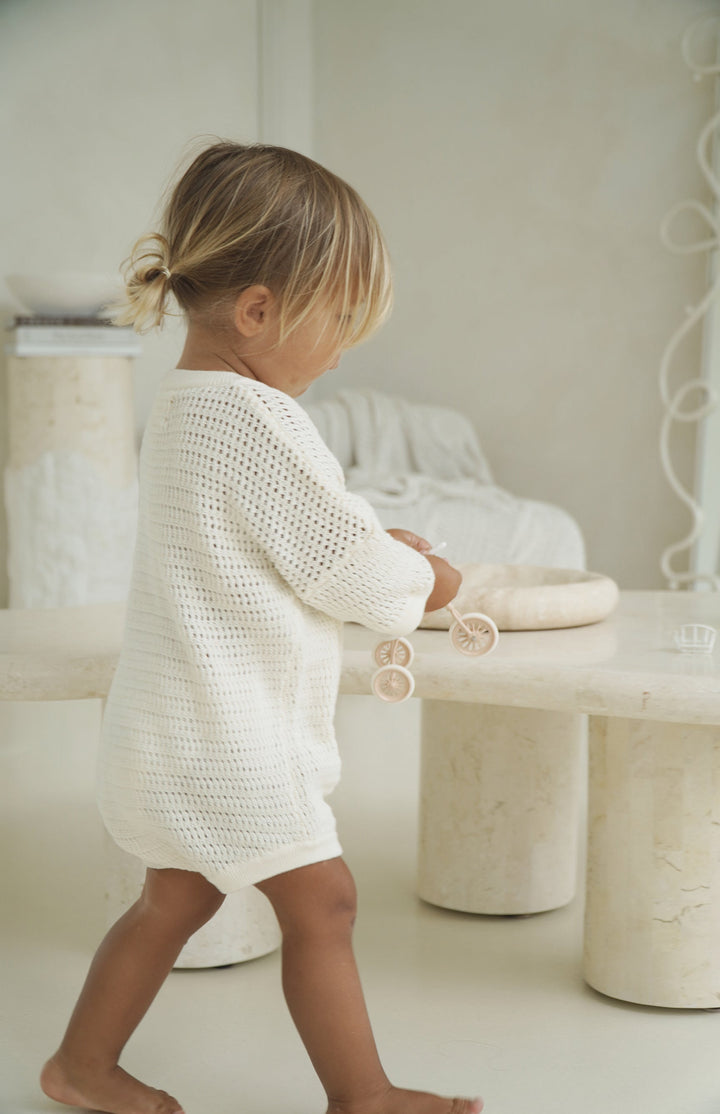 AVA CROCHET ROMPER - CREAM