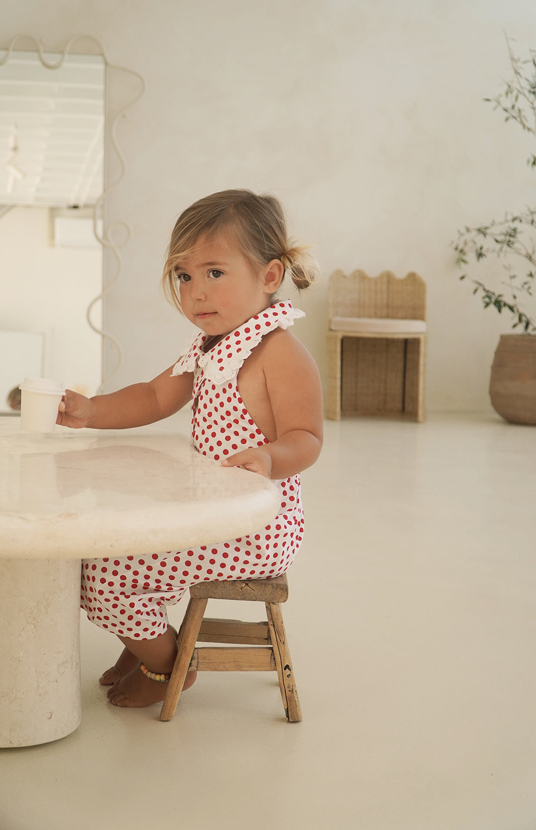 ROSIE JUMPSUIT - CHERRY POLKA