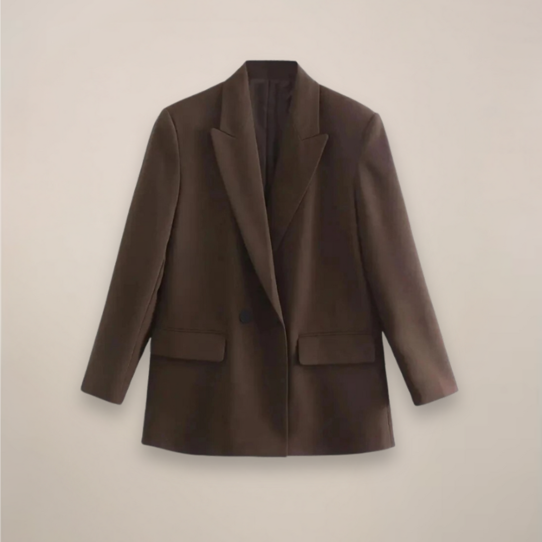 Women’s Oversized Double-Breasted Blazer Coat – Long Smart Jacket for Autumn/Winter