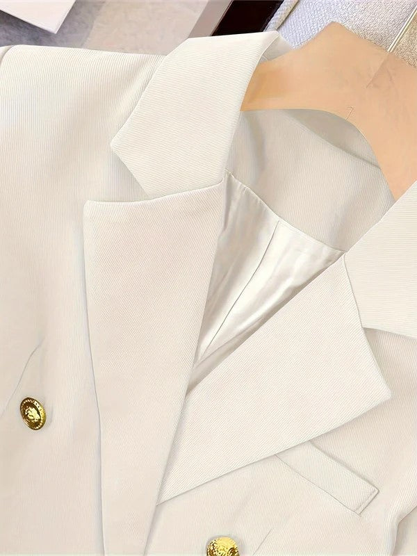 Women’s Tailored Double-Breasted Blazer – All-Season Formal Wear