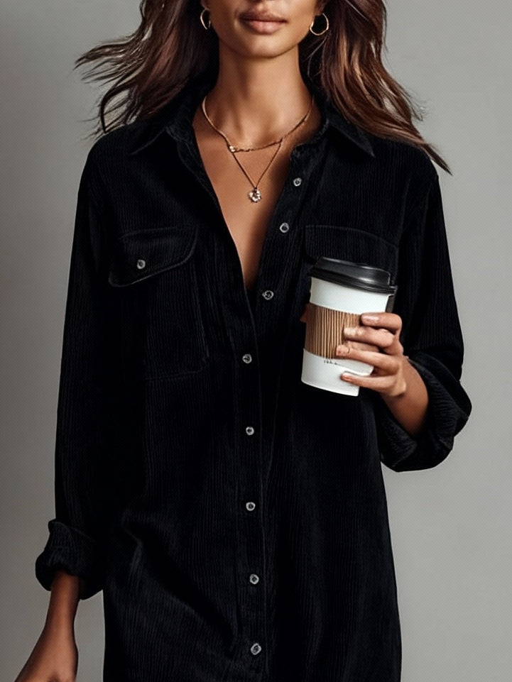 Freya | Corduroy Shirt Dress