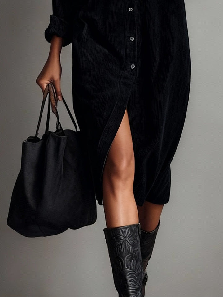 Freya | Corduroy Shirt Dress