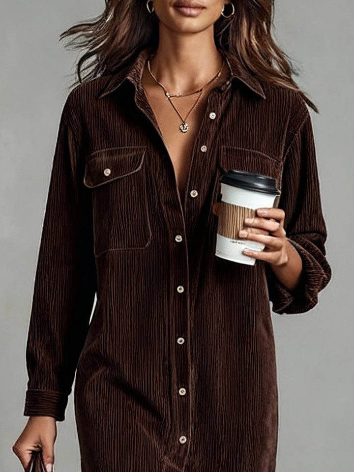 Freya | Corduroy Shirt Dress