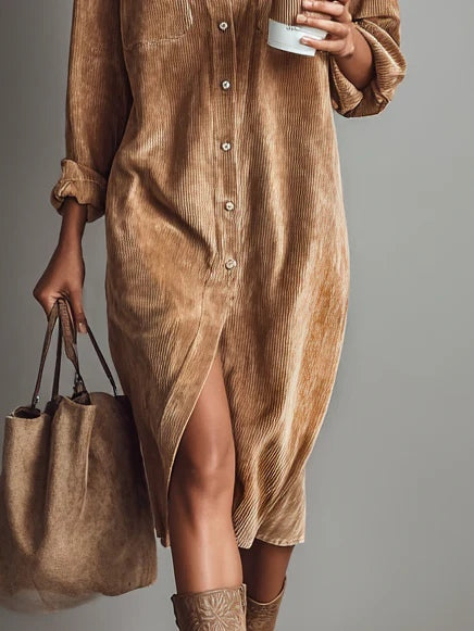 Freya | Corduroy Shirt Dress