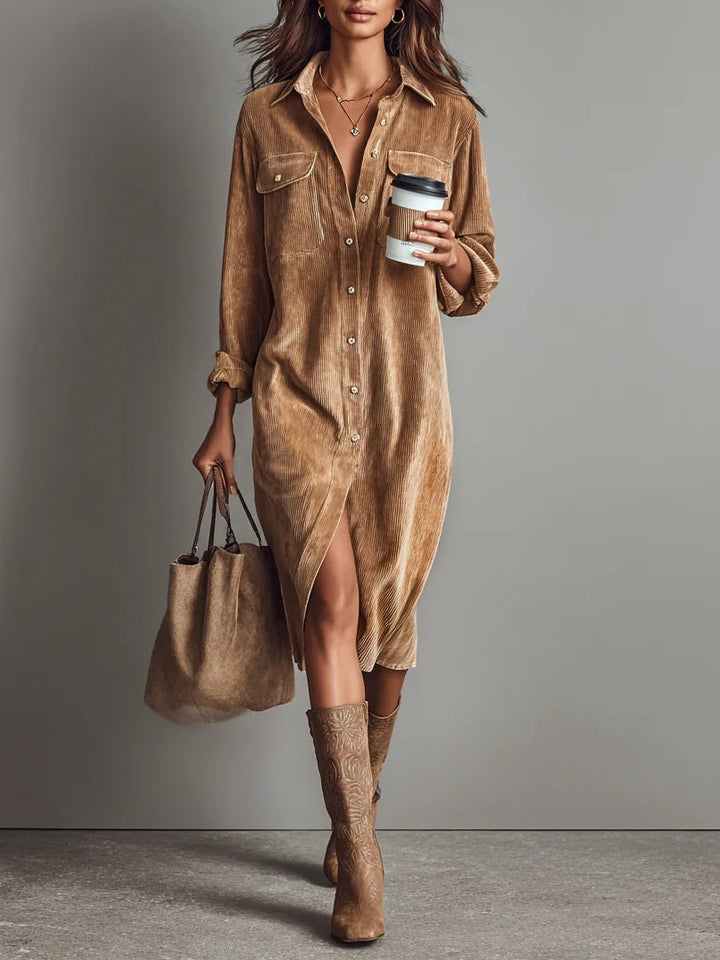 Freya | Corduroy Shirt Dress
