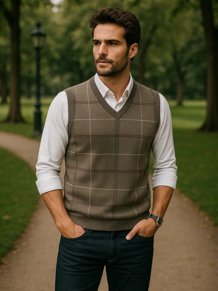 Kinit Checked Academic Waistcoat
