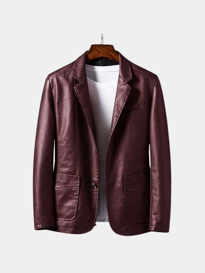 Bold Leather Jacket in Caramel Colour