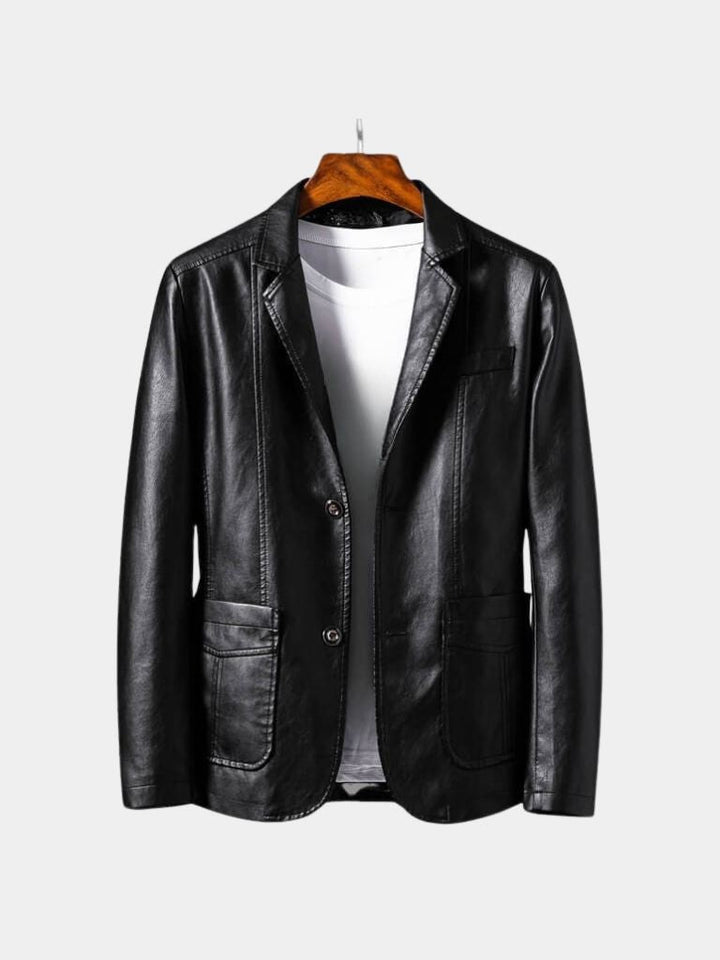 Bold Leather Jacket in Caramel Colour