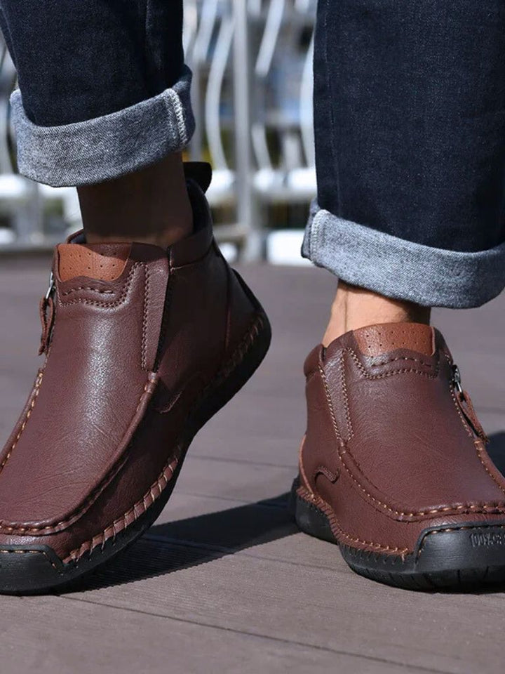 Bold Leather Ankle Boots