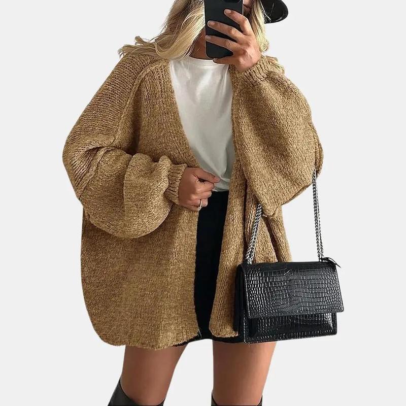 VERONIKA™ - Oversized Fit Lantern Sleeve Autumn Knit Cardigan