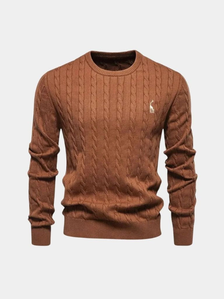 Cotton Sweater with Round Neck
