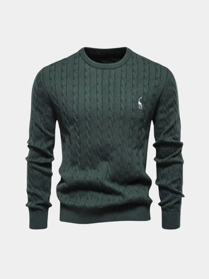 Cotton Sweater with Round Neck