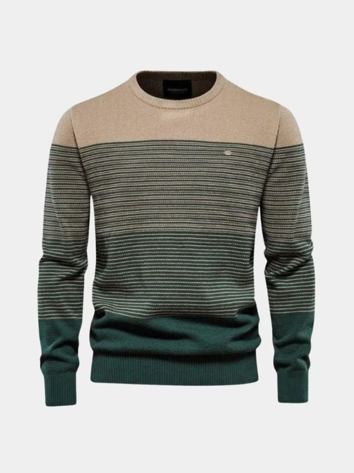 Knitted Pullover Sweater with Round Neck
