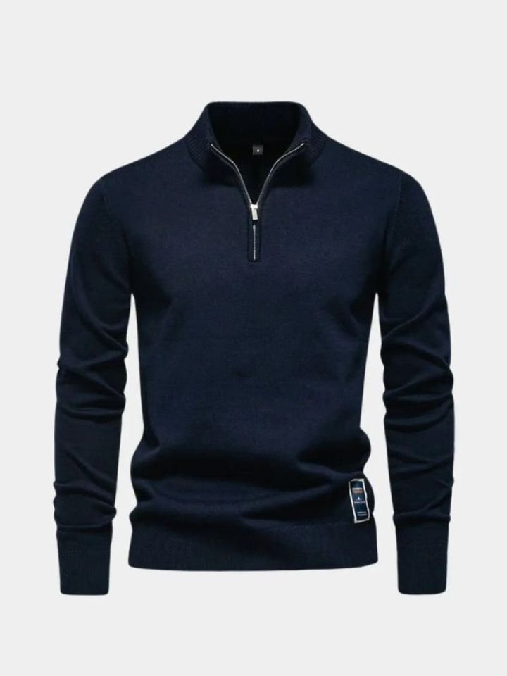 Basic Sweater with Quarter Zip