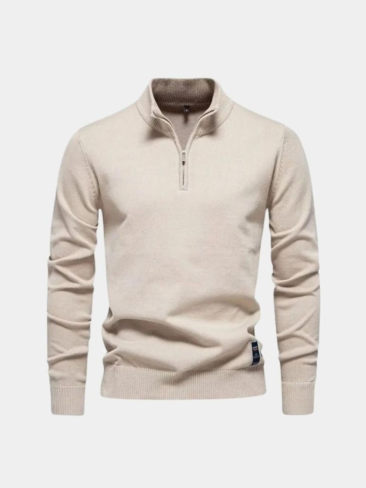 Half-Zip Cardigan Sweater in Solid Colour