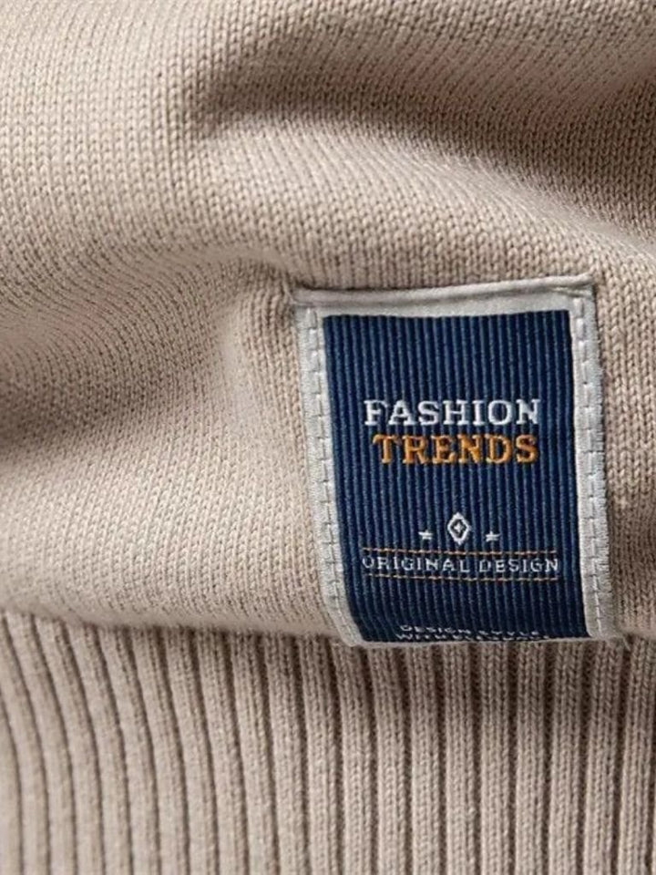 Half-Zip Cardigan Sweater in Solid Colour