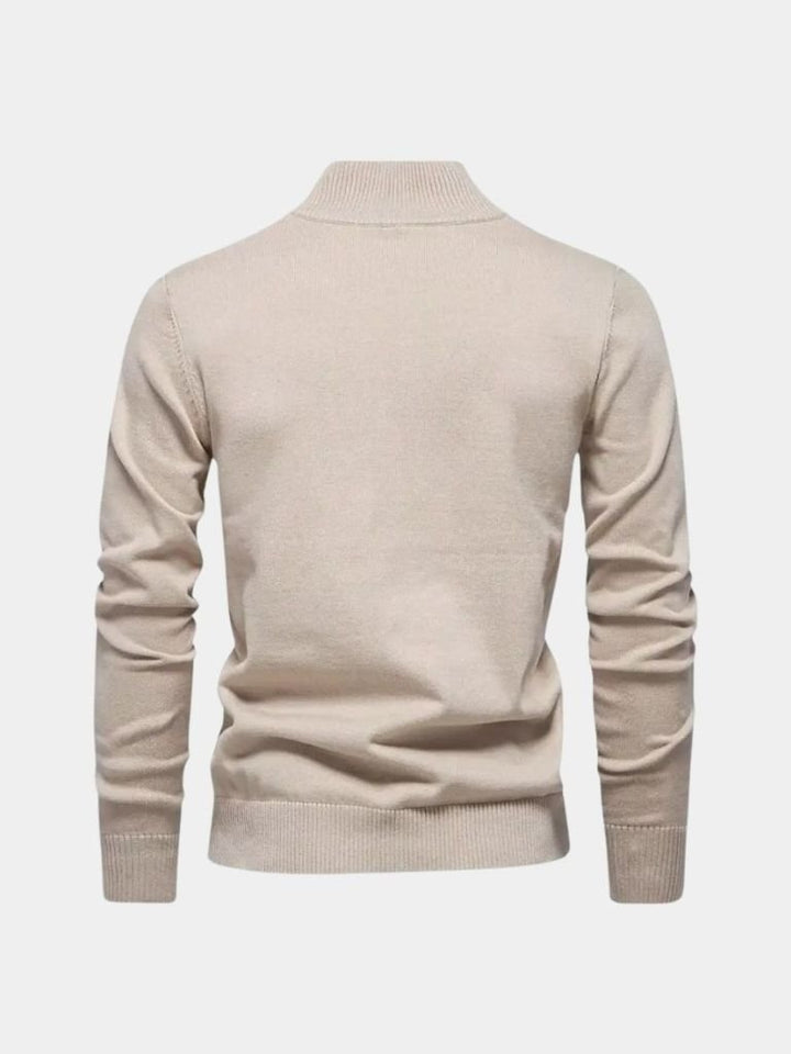 Half-Zip Cardigan Sweater in Solid Colour