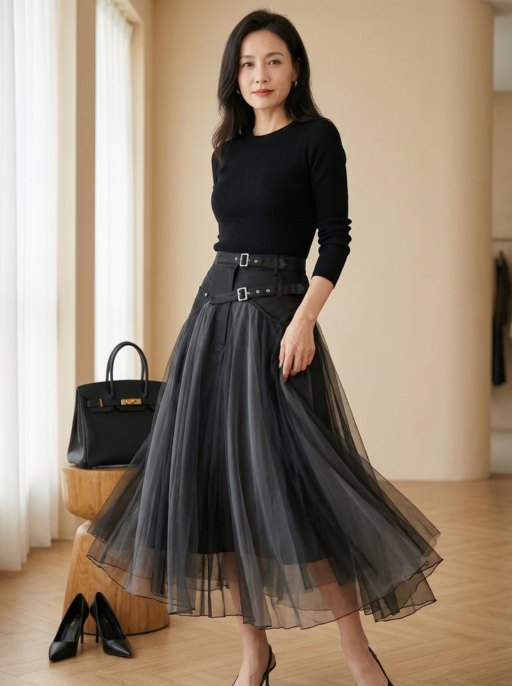Charlotte | Tulle Midi Skirt