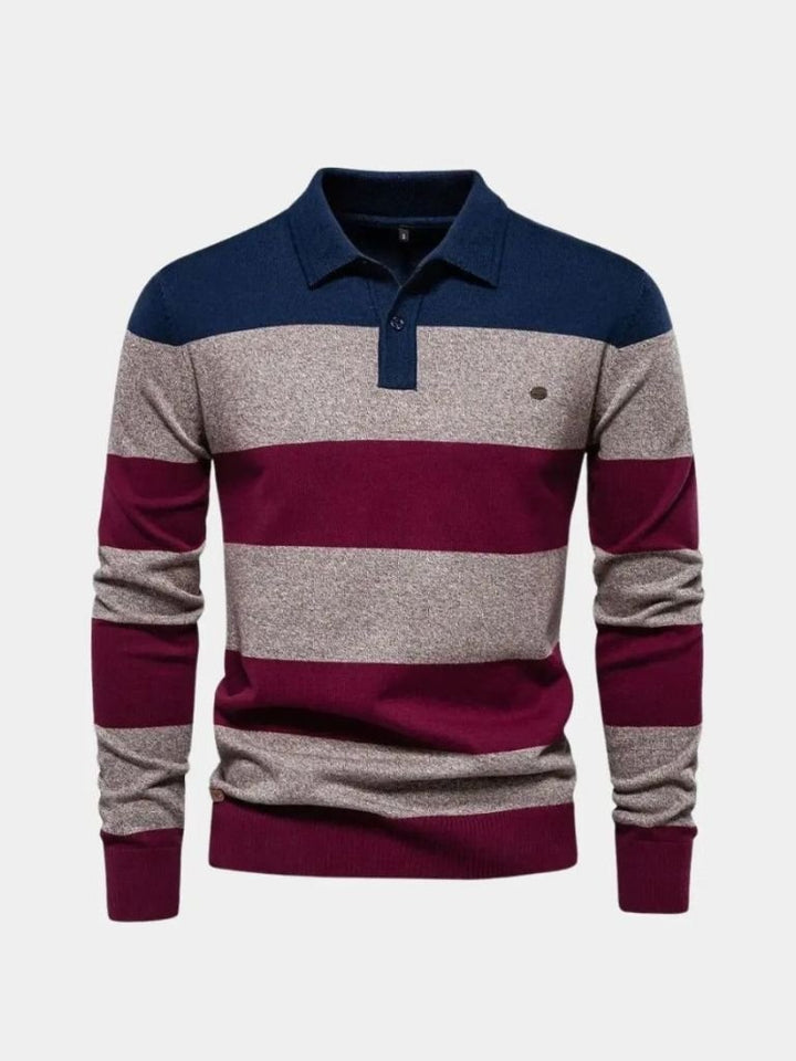 Sweater with Colourful Half-Zip