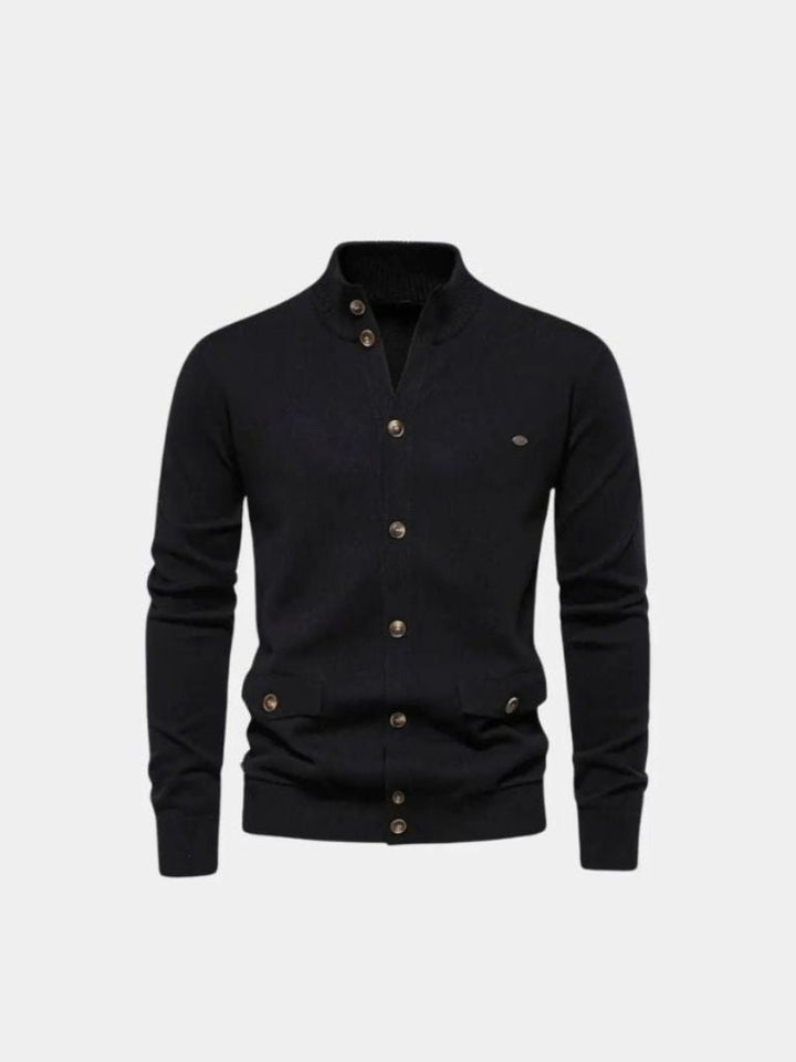 Cotton Long Standing Collar Sweater