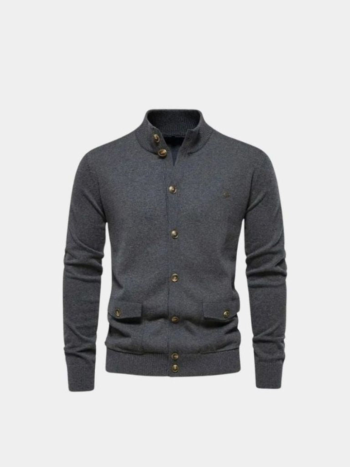 Cotton Long Standing Collar Sweater
