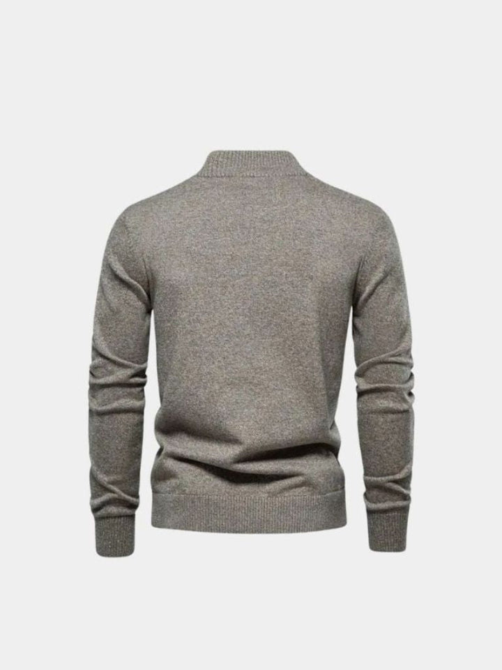 Cotton Long Standing Collar Sweater