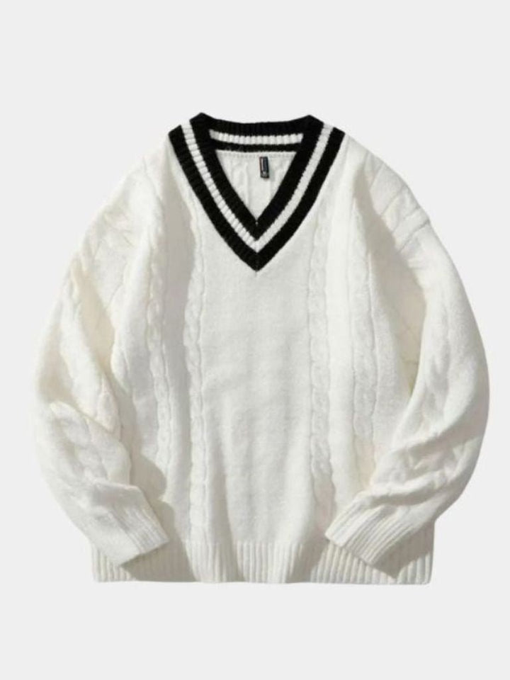 Minimalist Sweater with V-Neck