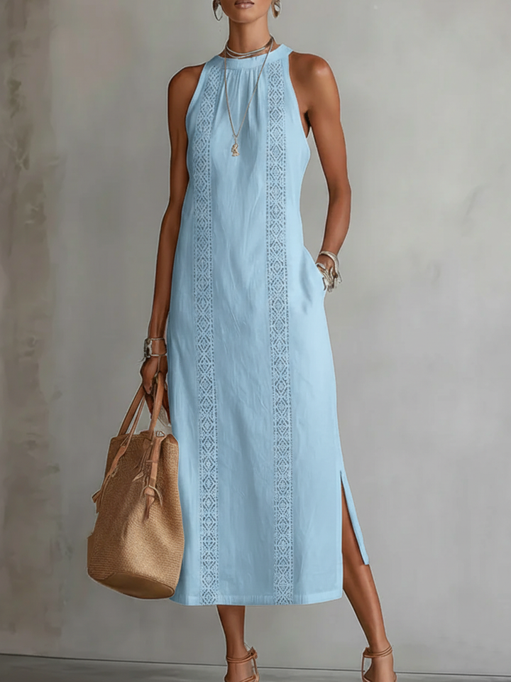 Eugenie | Midi Dress with Mao Collar
