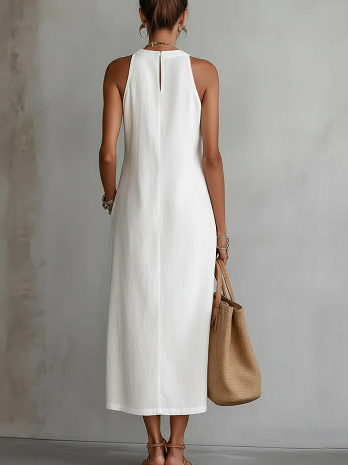 Eugenie | Midi Dress with Mao Collar