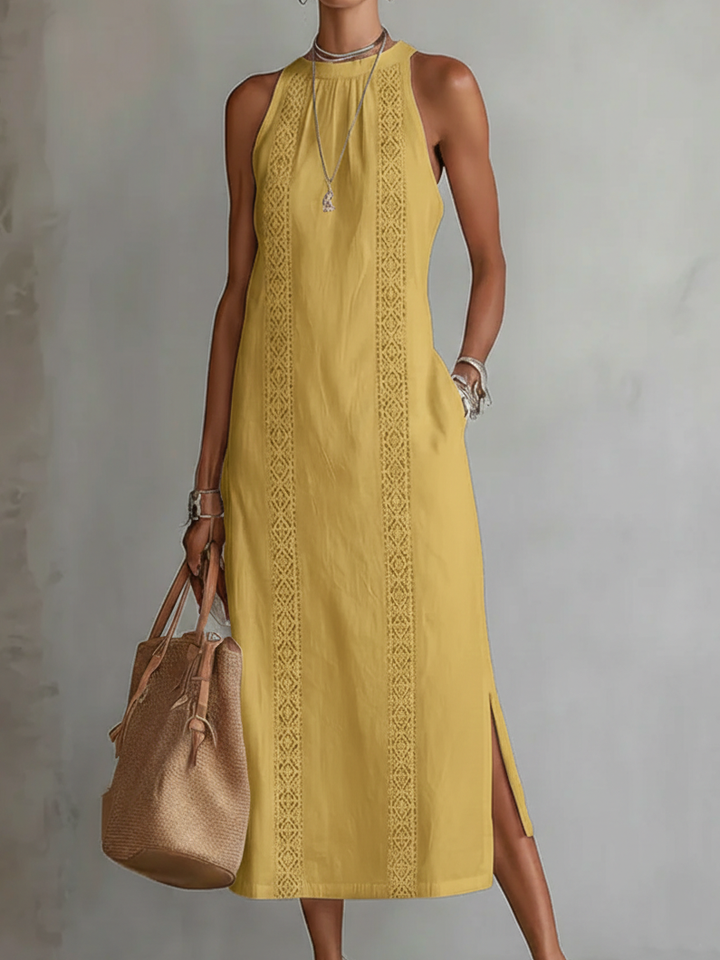 Eugenie | Midi Dress with Mao Collar
