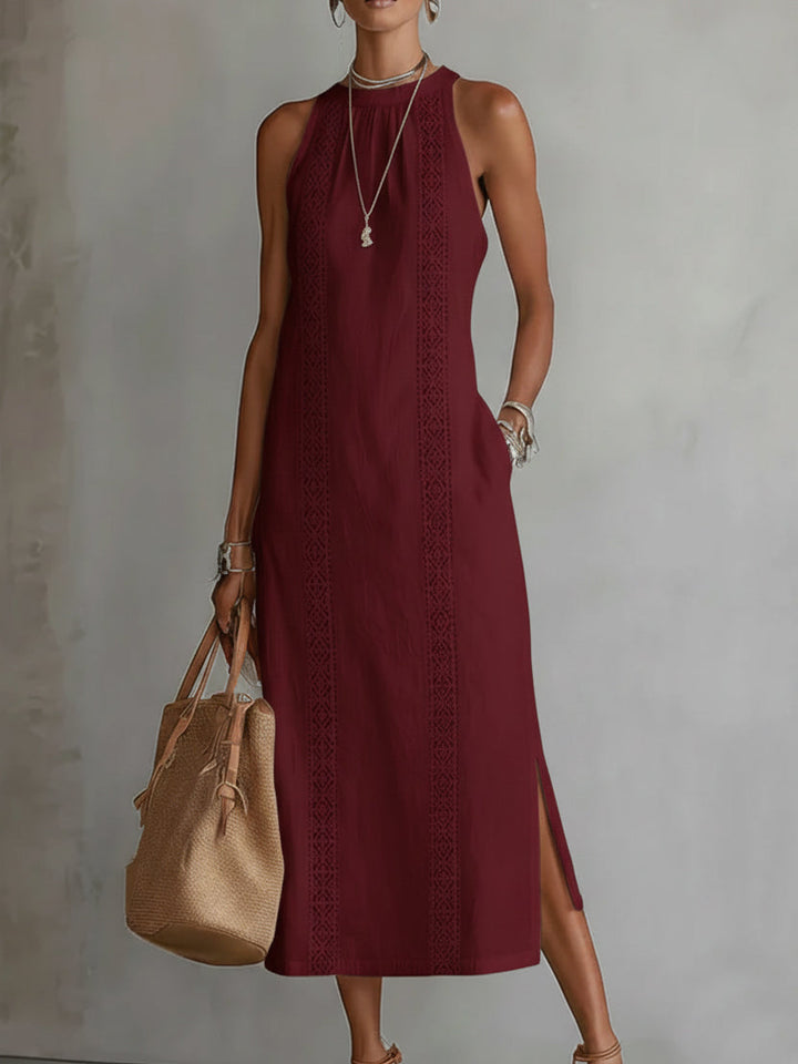 Eugenie | Midi Dress with Mao Collar