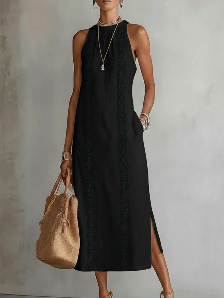 Eugenie | Midi Dress with Mao Collar