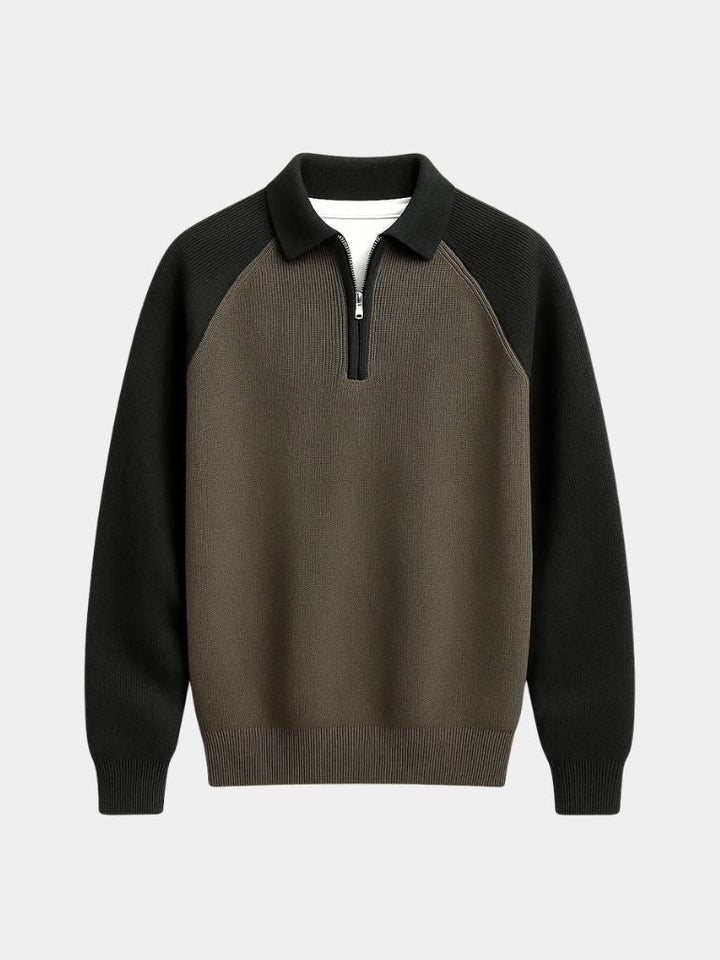 Raglan Sweater with Quarter Zip