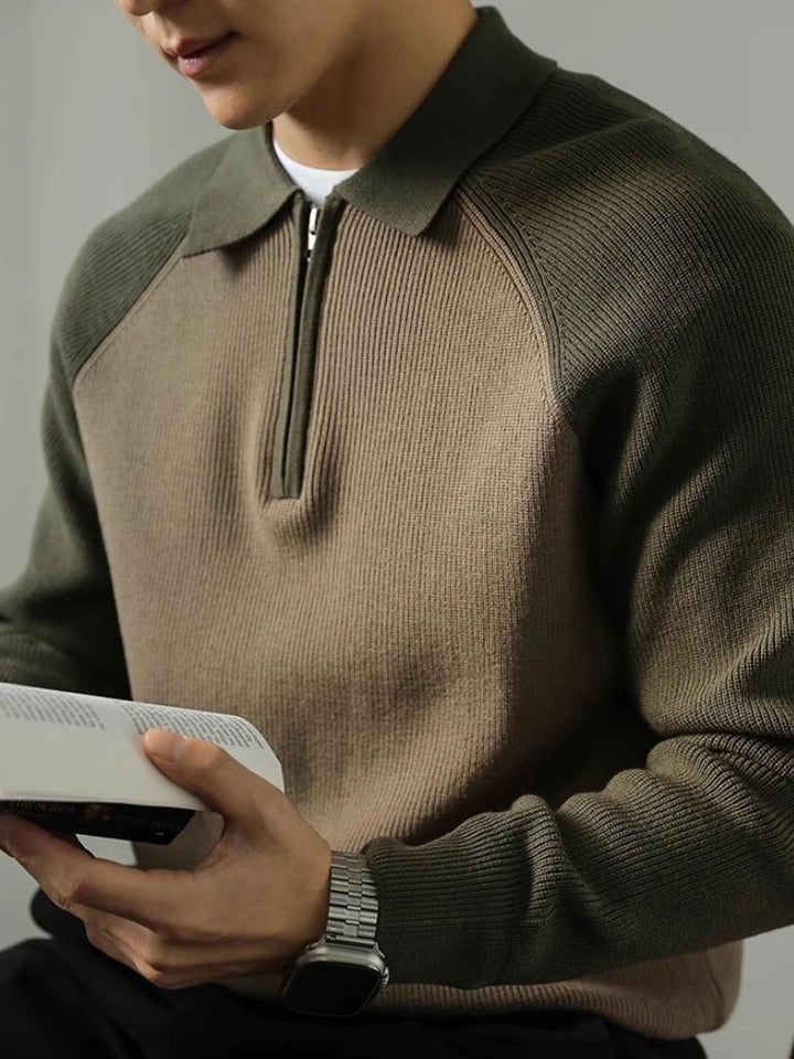 Raglan Sweater with Quarter Zip