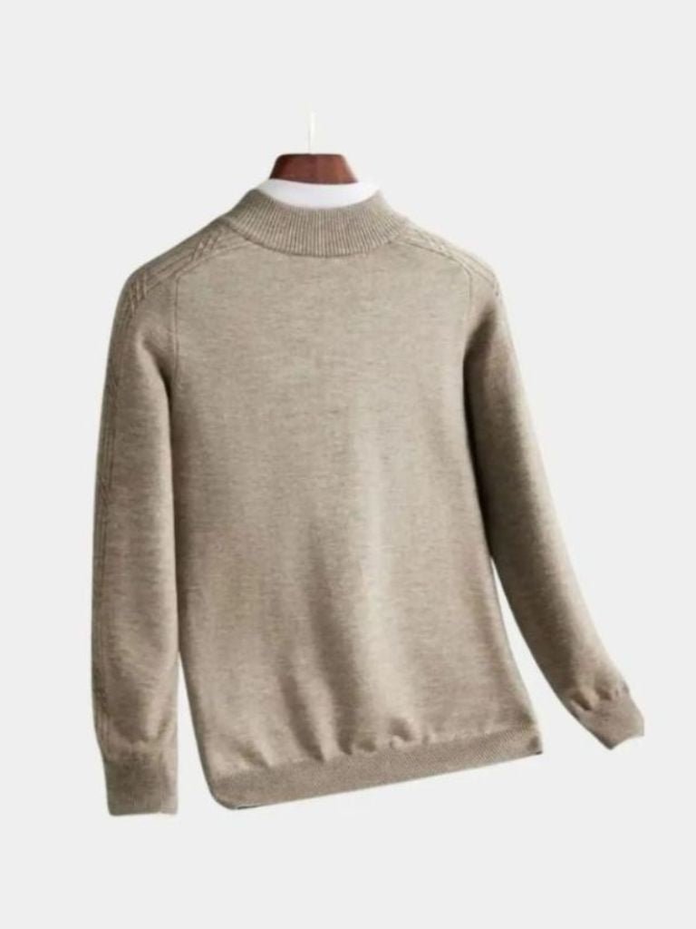 Wool Sweater Stripe Quarter Zip
