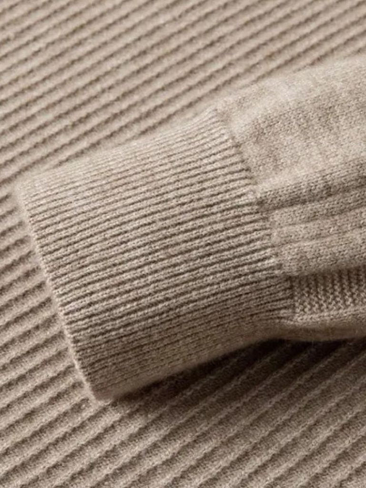 Wool Sweater Stripe Quarter Zip