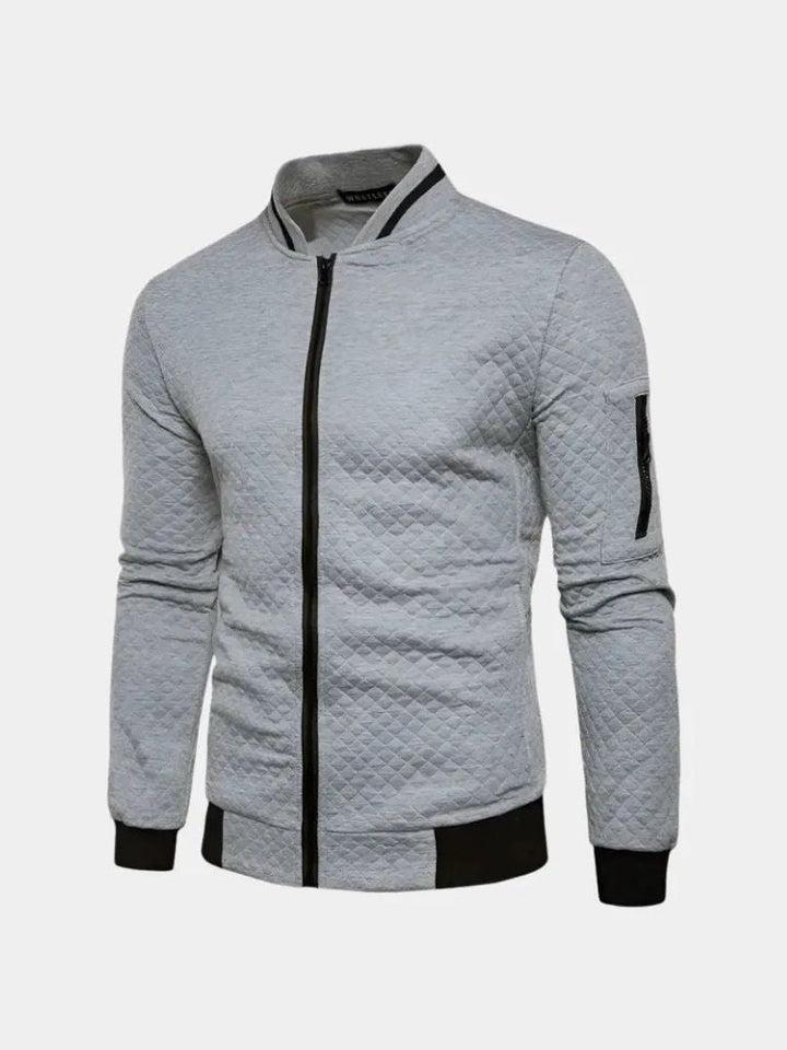 Textured Casual Bomber Jacket
