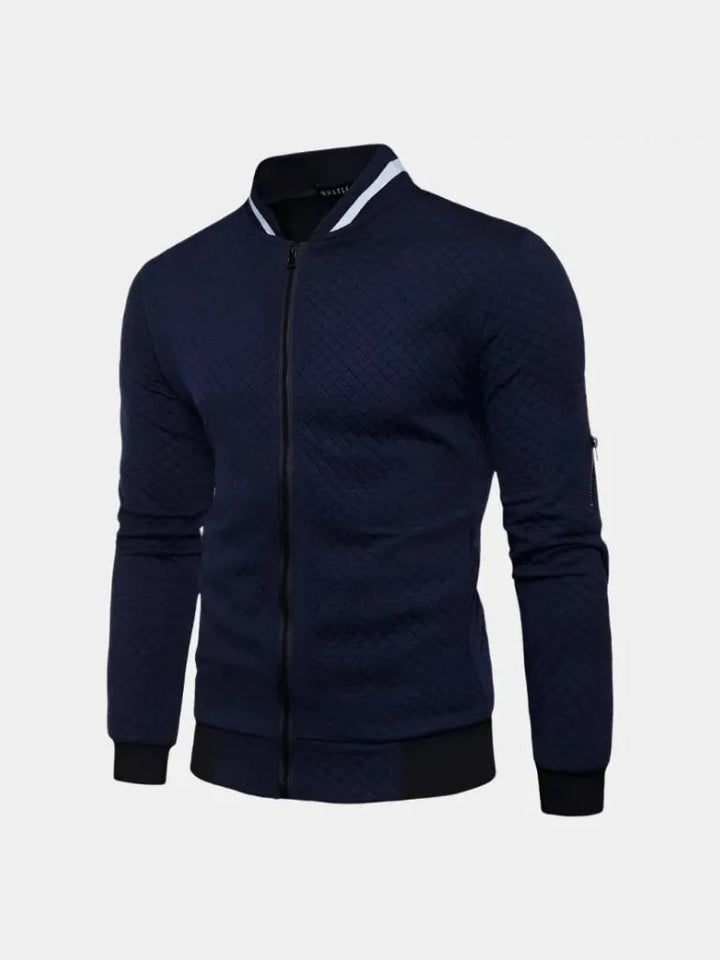Textured Casual Bomber Jacket