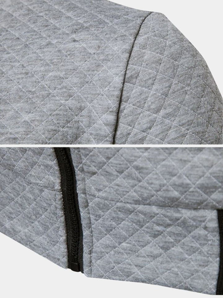 Textured Casual Bomber Jacket
