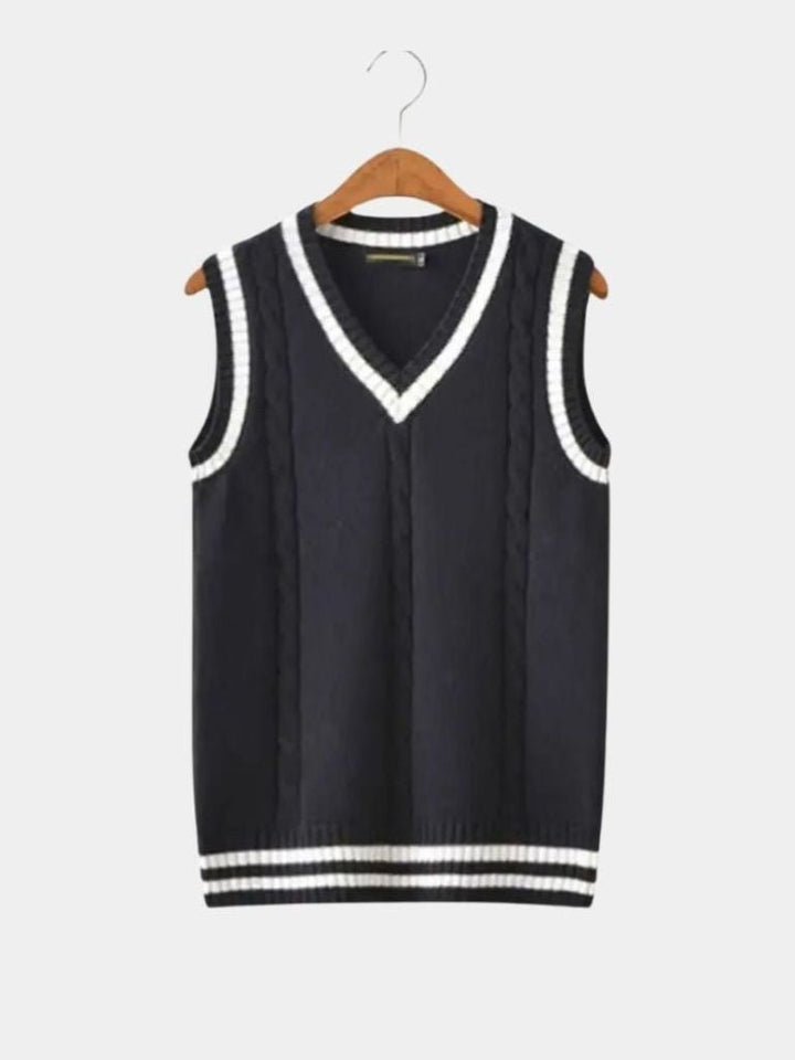 Elegant Knitted Gilet with V-Neck